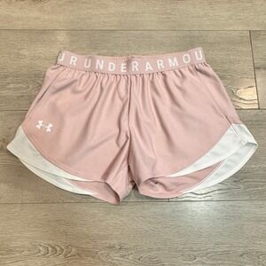 NWT‎ Under Armour Pink White Play Up Shorts 3.0 Womens Size Small S Heatgear